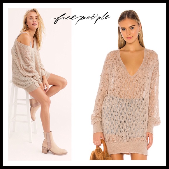 FREE PEOPLE PULLOVER TUNIC LUXE KNIT SWEATER A3C - Picture 6 of 16